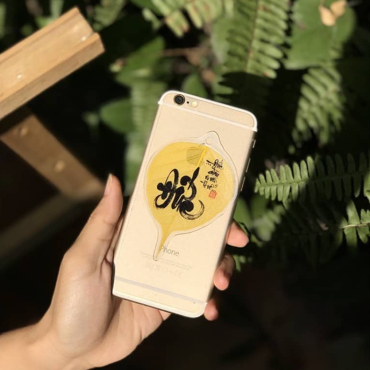 Lá Bồ Đề Phong Thủy, Là Bồ Đề Trang Trí - Hoàng Loại I, Tặng kèm Tua vàng và Phong Bao Quà