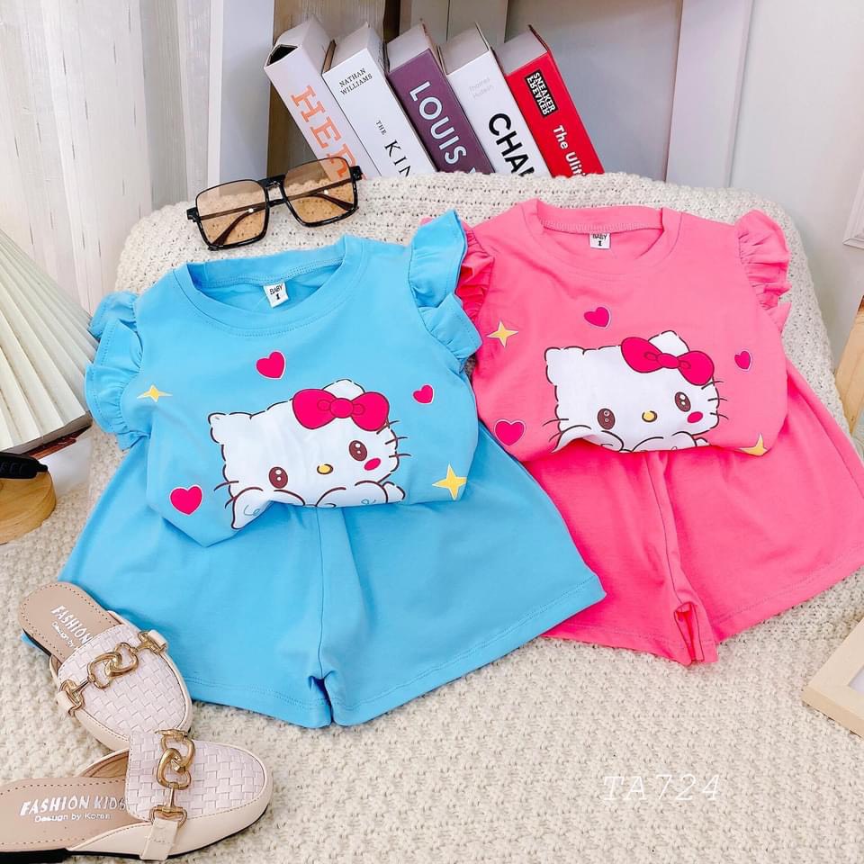 [MẪU HÈ] BỘ CÁNH TIÊN BÈO NHÚN KITTY SIÊU ĐÁNG YÊU CHO BÉ 7-18KG. VIDEO THẬT. XƯỞNG MAY BIBO
