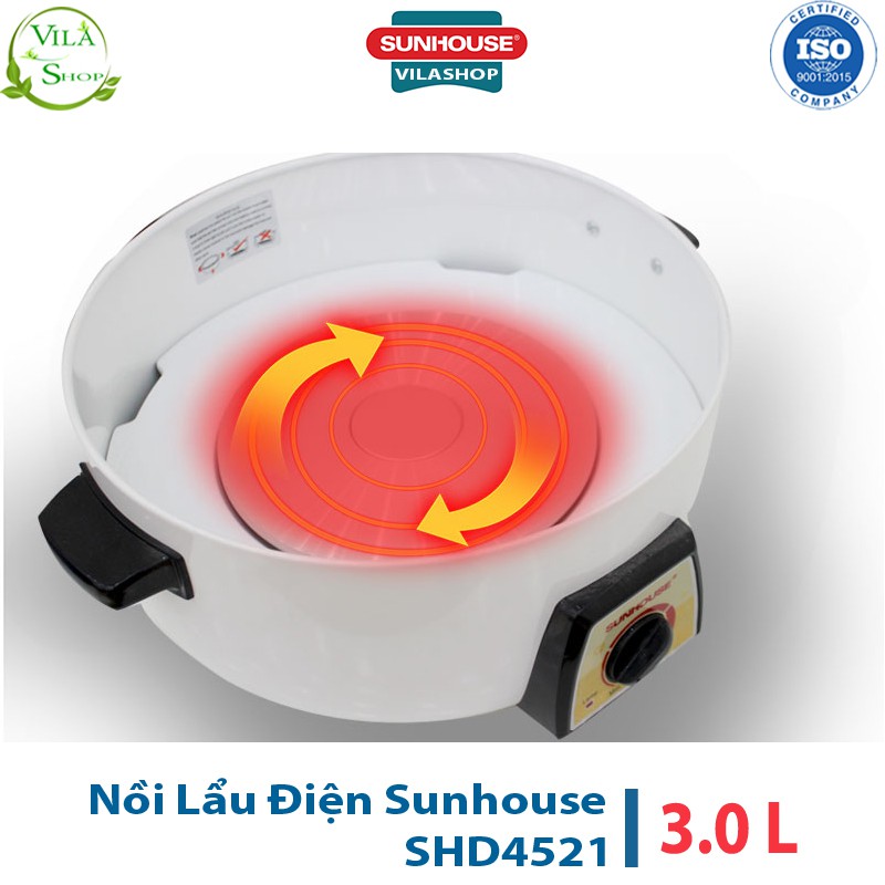 Nồi Lẩu Điện Sunhouse SHD4521, Nồi Lẩu Chống Dính Sử Dụng Đa Chức Năng