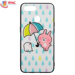 Ốp lưng OPPO A5S/F9/A7 2018 mặt kính 9D thú Kute viền silicone dẻo chống trầy chống sốc(11 Hình)