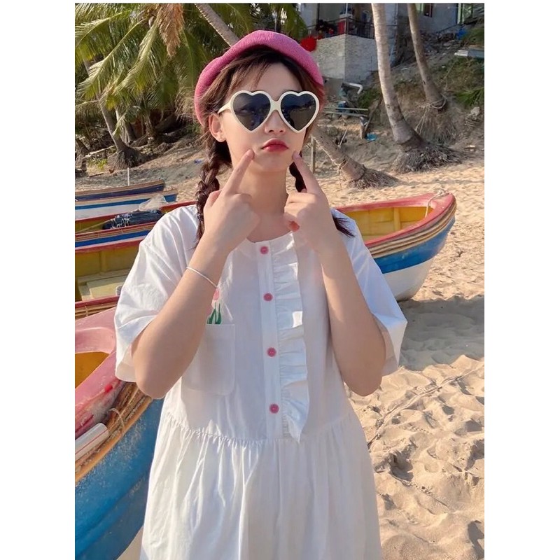 VÁY BABY DOLL TRẮNG THÊU HOA | BigBuy360 - bigbuy360.vn