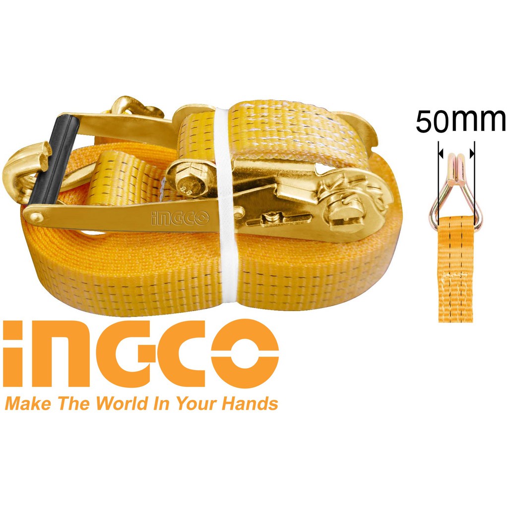 Dây chằng hàng tăng đơ bản 50mm chiều dài 6m Ingco HRSP361 [chịu tải tối đa 3 tấn]