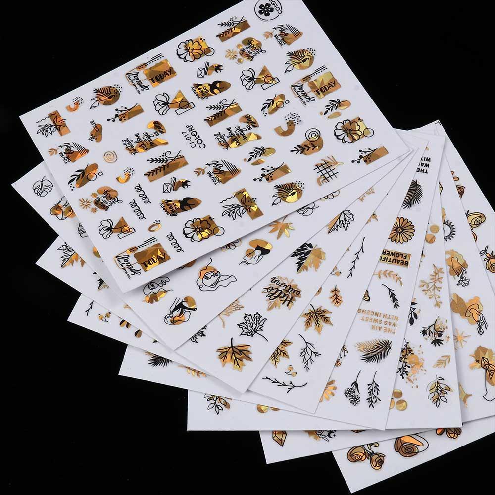 HS Miếng Dán Trang Trí Móng Tay 3D Hình Lá Phong