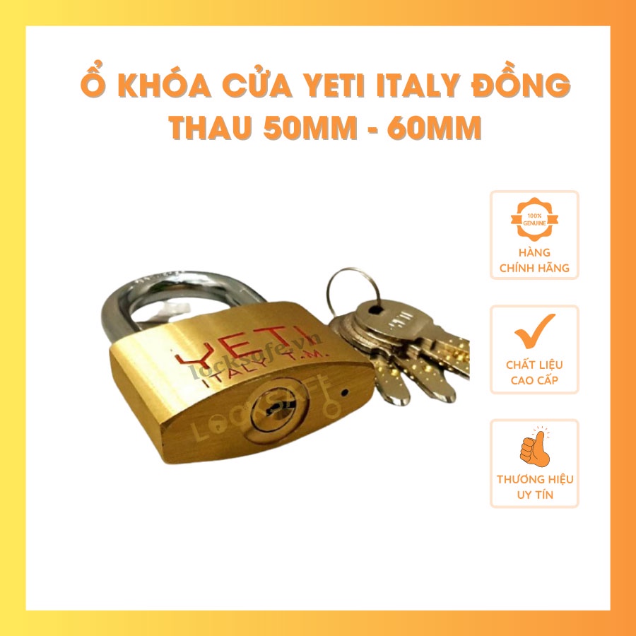 Ổ Khóa Bấm Không Cần Chìa YETI Italy Đồng Thau Hàng Chính Hãng Cao Cấp Kích Cỡ Đa Dạng