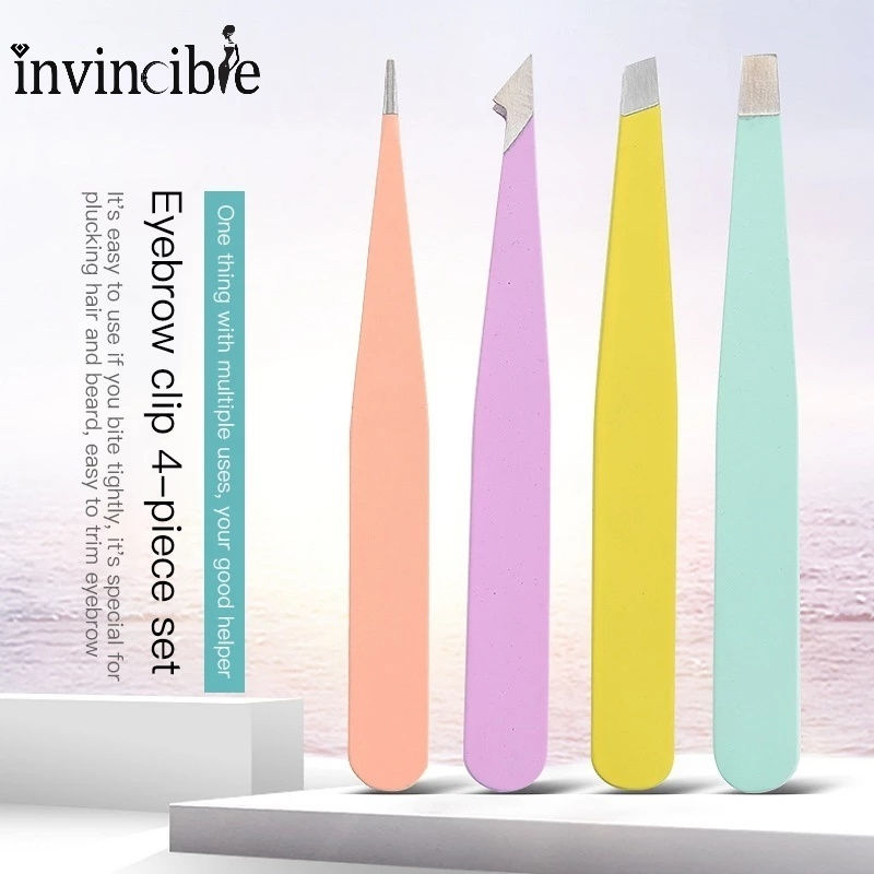 1 Nhíp Nhổ Lông Mày Bằng Thép Không Gỉ Màu Sắc Macaron