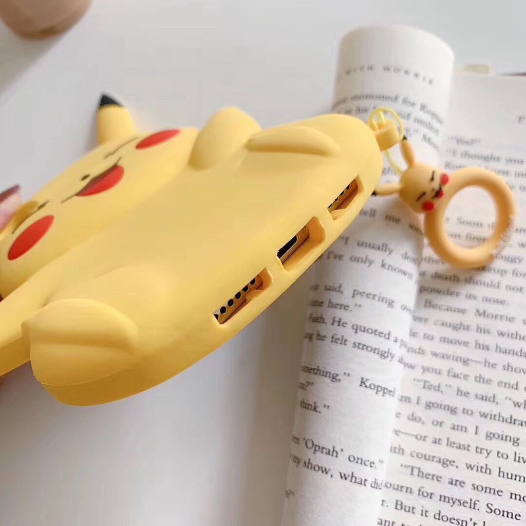 Cute 3D pikachu cartoon case for Iphone 6 6s plus 7 plus 8 plus x xs max xr 11 pro max silicone protective cover