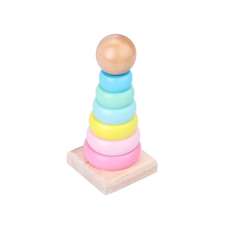 [Mã LIFETOYS1 giảm 30K đơn 99K] Đồ Chơi Thông Minh Tháp Cầu Vồng Gỗ - Đồ Chơi Montessori