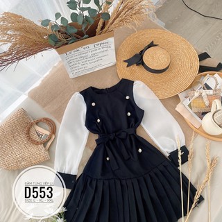 Bigsize Đầm tùng xếp li D553