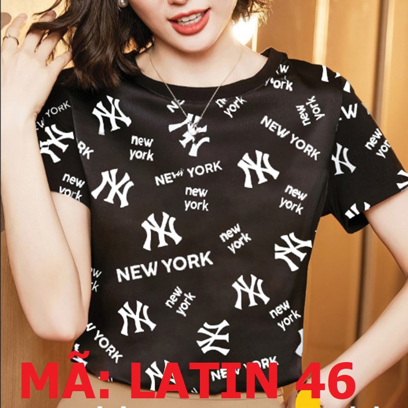Áo lụa LATIN - Họa tiết chữ NY
