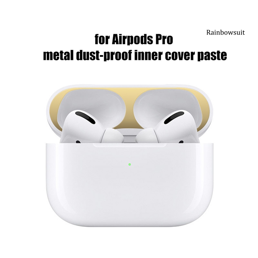 2 Miếng dán kim loại chống bụi bảo vệ hộp sạc tai nghe Apples Air-Pods Pro