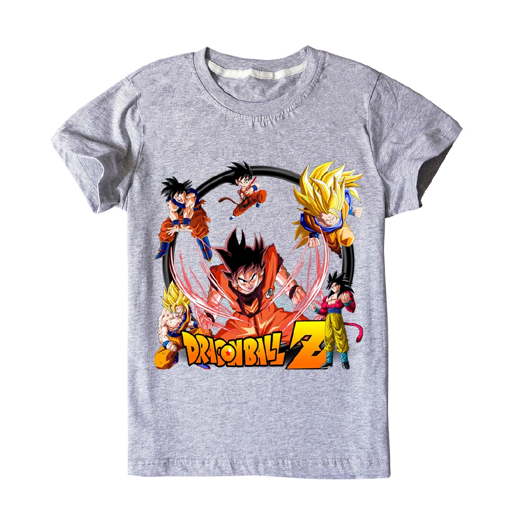 Áo Thun Tay Ngắn 100% Cotton Họa Tiết Dragon Ball Z Goku Cho Bé Trai 2020