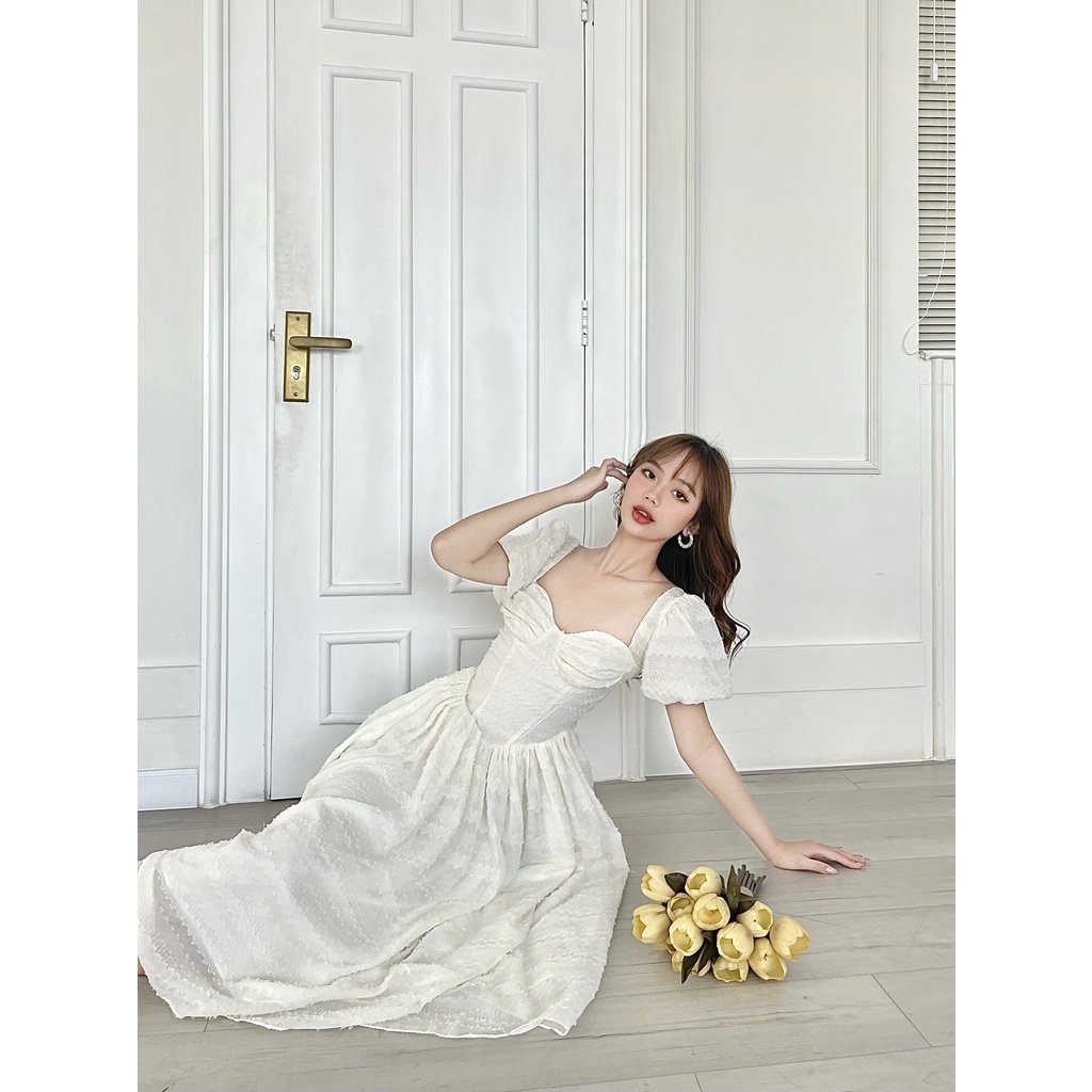 Somee studio Cora dress Váy nhún ngực dáng dài