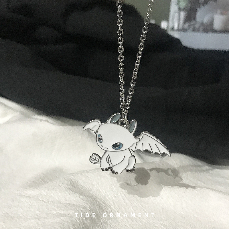 Dây Chuyền Mặt Rồng Đôi Hoạt Hình Phong Cách Hip Hop 23580