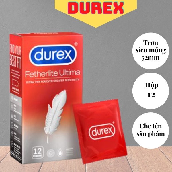 Bao cao su Durex Fetherlite Ultima / bao cao su siêu mỏng kéo dài - bcs hộp 12 cái