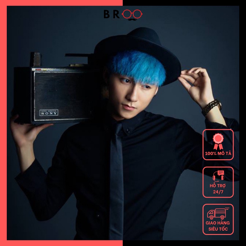 Mũ nón Fedora cao cấp Nam Nữ màu đen BROO - Mũ rộng vành Nón phớt Unisex thời thượng cá tính phong cách Hàn Quốc