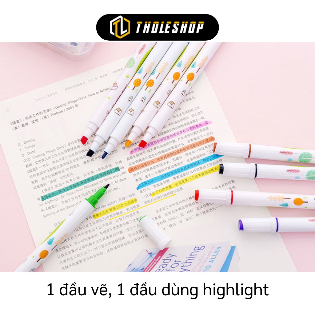 Bút Màu Nước - Bộ 24 Bút Lông 2 Đầu, Tô Màu Vẽ Tranh Nhiều Màu Cho Bé Vẽ, Highlight 6351