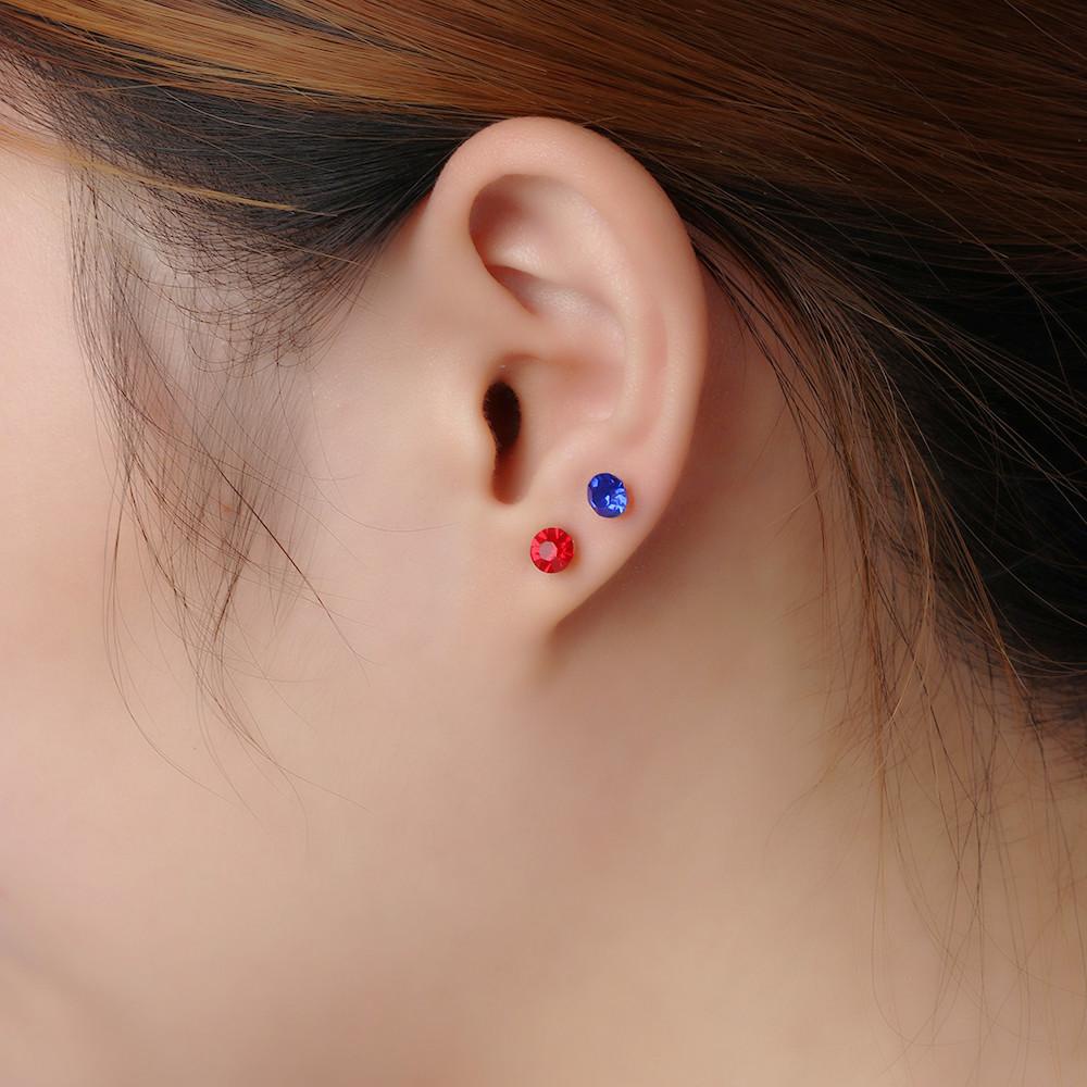 ME Set 20 / 40 Đôi Bông Tai Pha Lê Trong Suốt Nhiều Màu Chống Dị Ứng