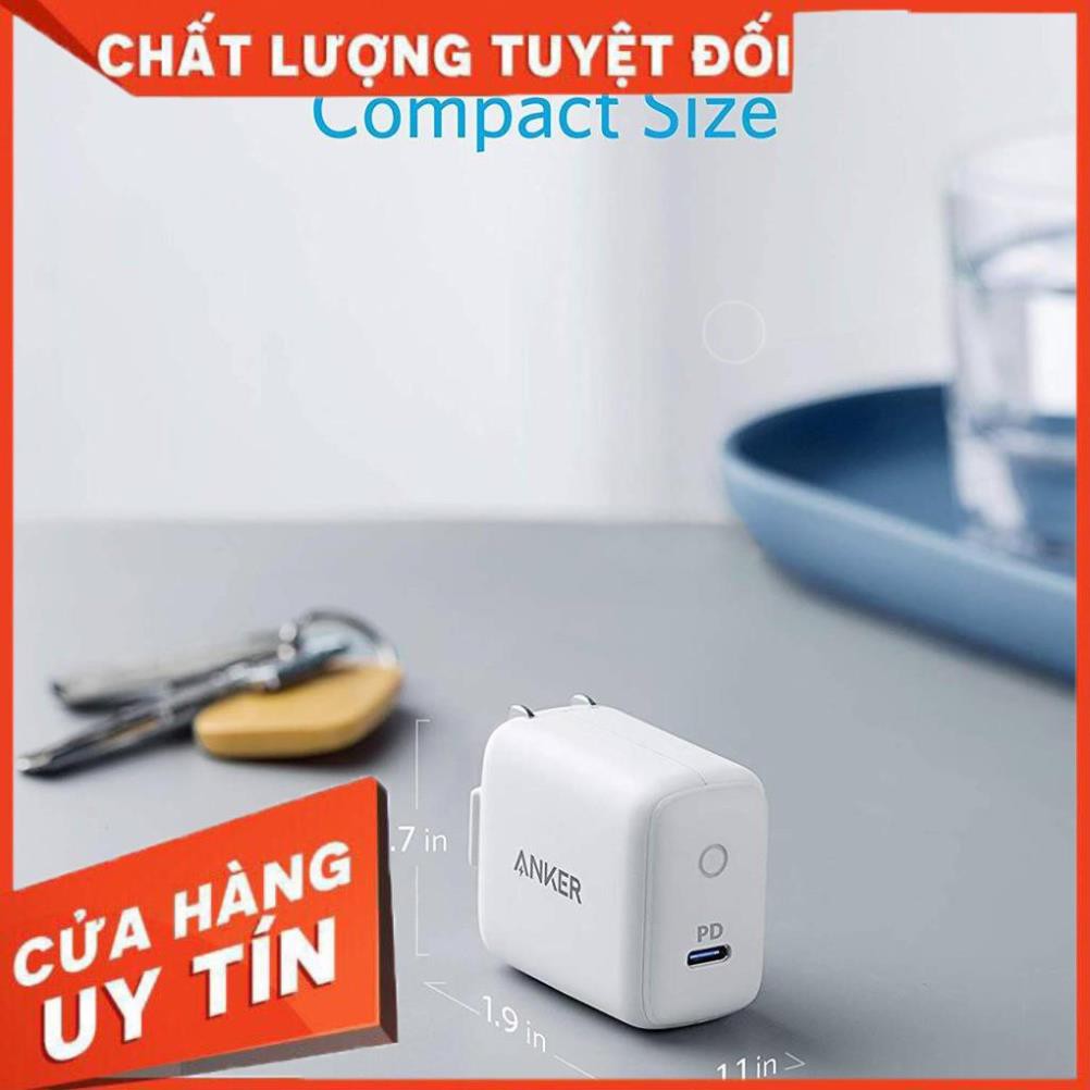 Cóc củ sạc nhanh PD Type-C 18W công nghệ PowerIQ cho điện thoại / Macbook hiệu Anker PowerPort PD 1 Elite - nhập khẩu