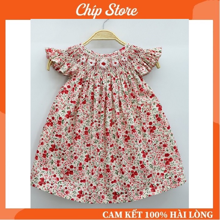 Váy SMOCK Chíp Store Cánh Tiên Hoa Nhí Thêu Thủ Công Cho Bé Gái