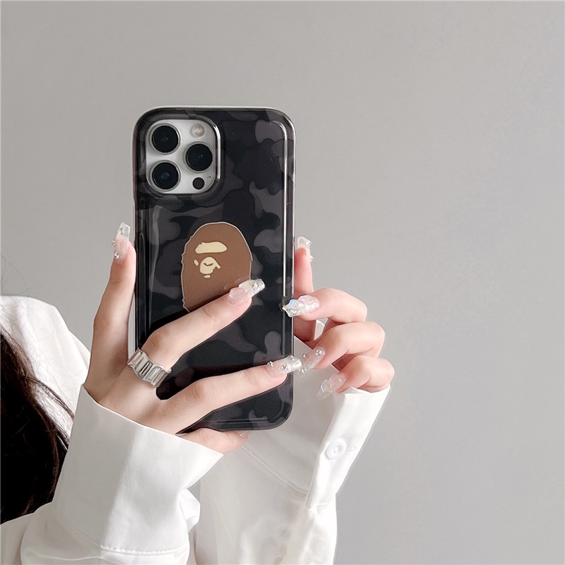 BAPE Hoạt Hình Ốp Điện Thoại Mềm Trong Suốt Họa Tiết Rằn Ri Cho iphone15 15pro 15promax 14promax 14 14pro 13 13pro 13promax 12 11