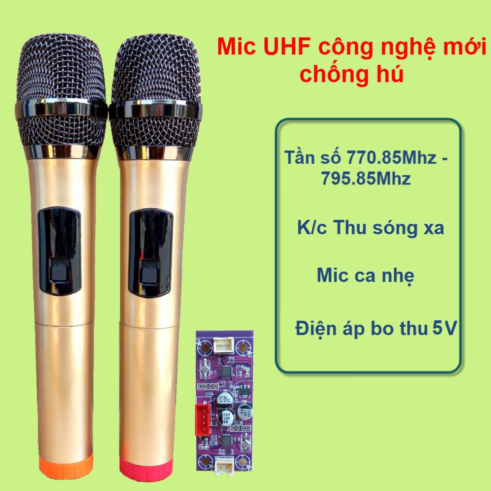 Micro không dây chống hú cho loa kéo mạch loa kéo UHF 770.85Mhz - 795.85Mhz