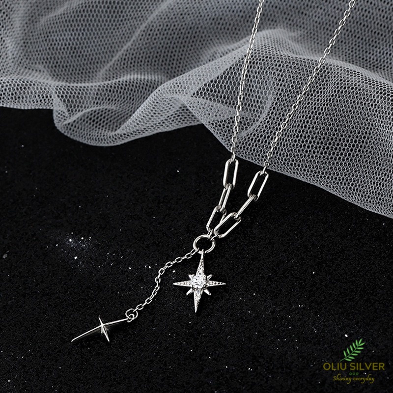 Dây Chuyền Bạc S925 Chuỗi Sao Bling Galaxy Xinh Xắn | Vòng Cổ Nữ Trang Sức Bạc 925