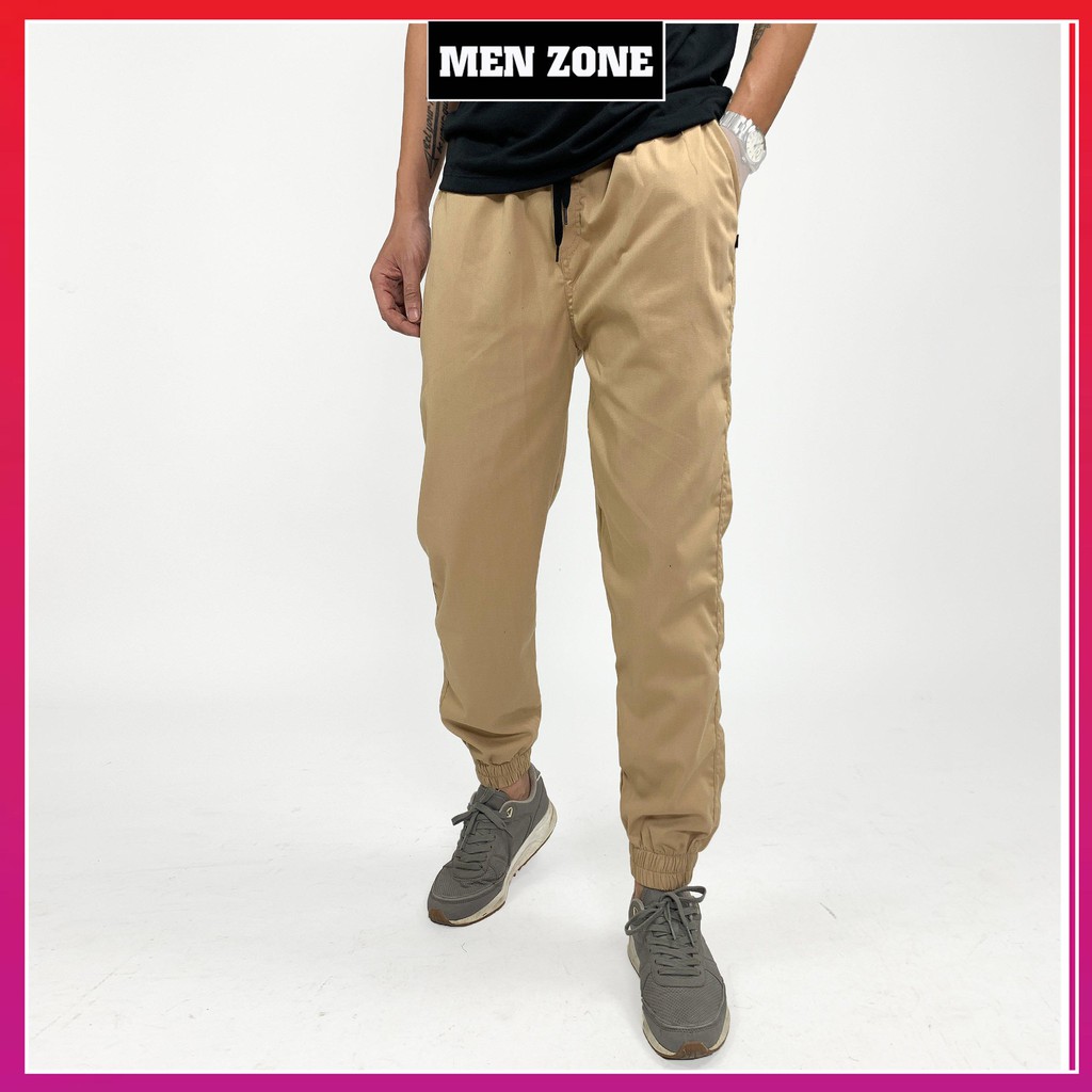 Quần Jogger Kaki Nam Trơn Dáng Ôm, Quần Dài Nam Kaki Bo Chun Ống Vải Co Giãn [QJK]