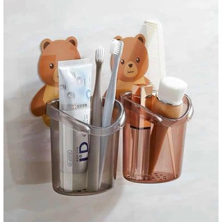 Cốc gấu để đồ đa năng dán tường