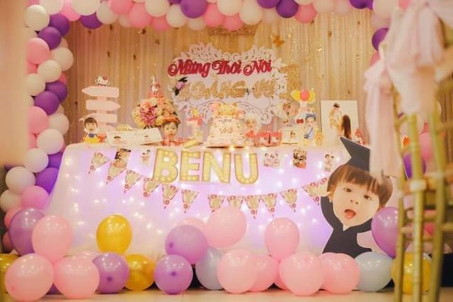 Mẫu set bóng trang trí sinh nhật cho khách xem