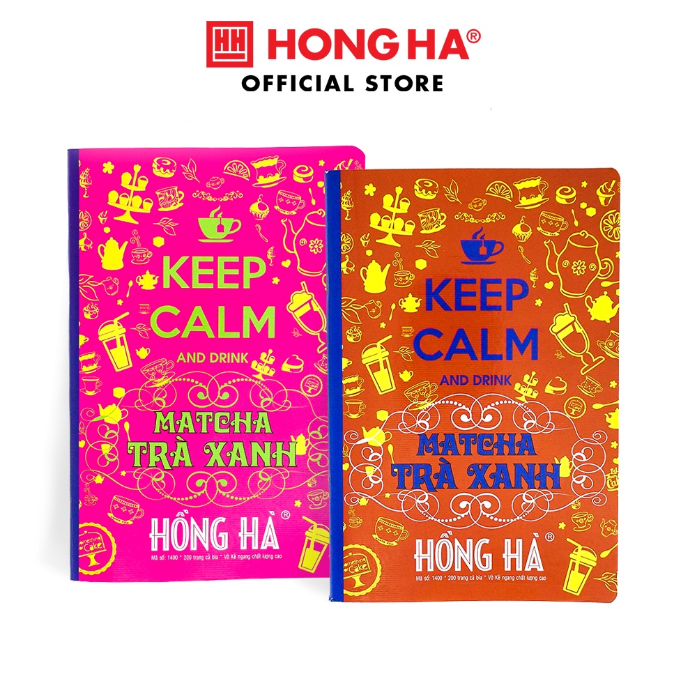 Vở kẻ ngang 200 trang Hồng Hà Study Keep Calm &amp; Matcha Trà Xanh 1400