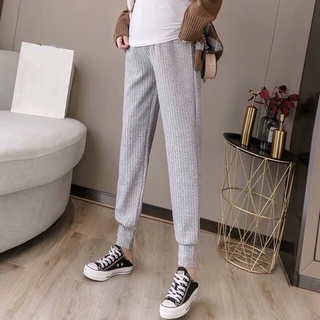 Quần bầu ống rộng bo gấu mặc thu đông