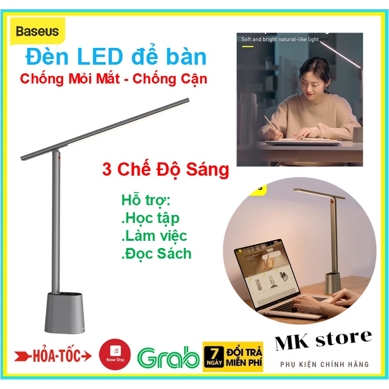 Đèn LED Cao Cấp Để Bàn Làm Việc , Học Tập Chống Mỏi Mắt , Chống Cận Baseus DGZG-02, pin 2200mAh