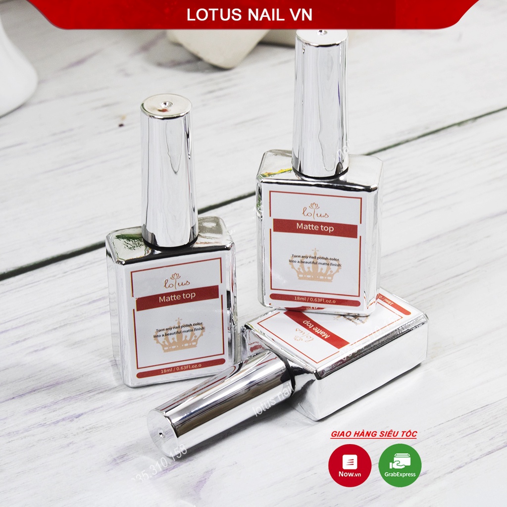 Top lì. sơn gel lì ( matte top ) Lotus chai 18 ml