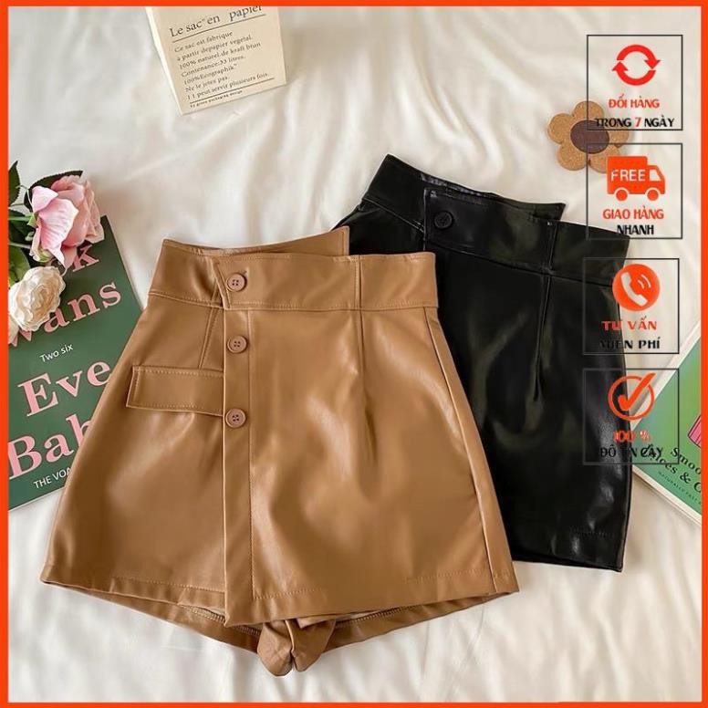 [QUATANG-KTYTT]  Quần Váy Da Nữ Lưng Cao Thời Trang m333