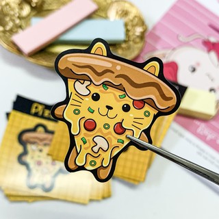 Sticker Mèo Pizza - Hình Dán Mèo Pizza Cute
