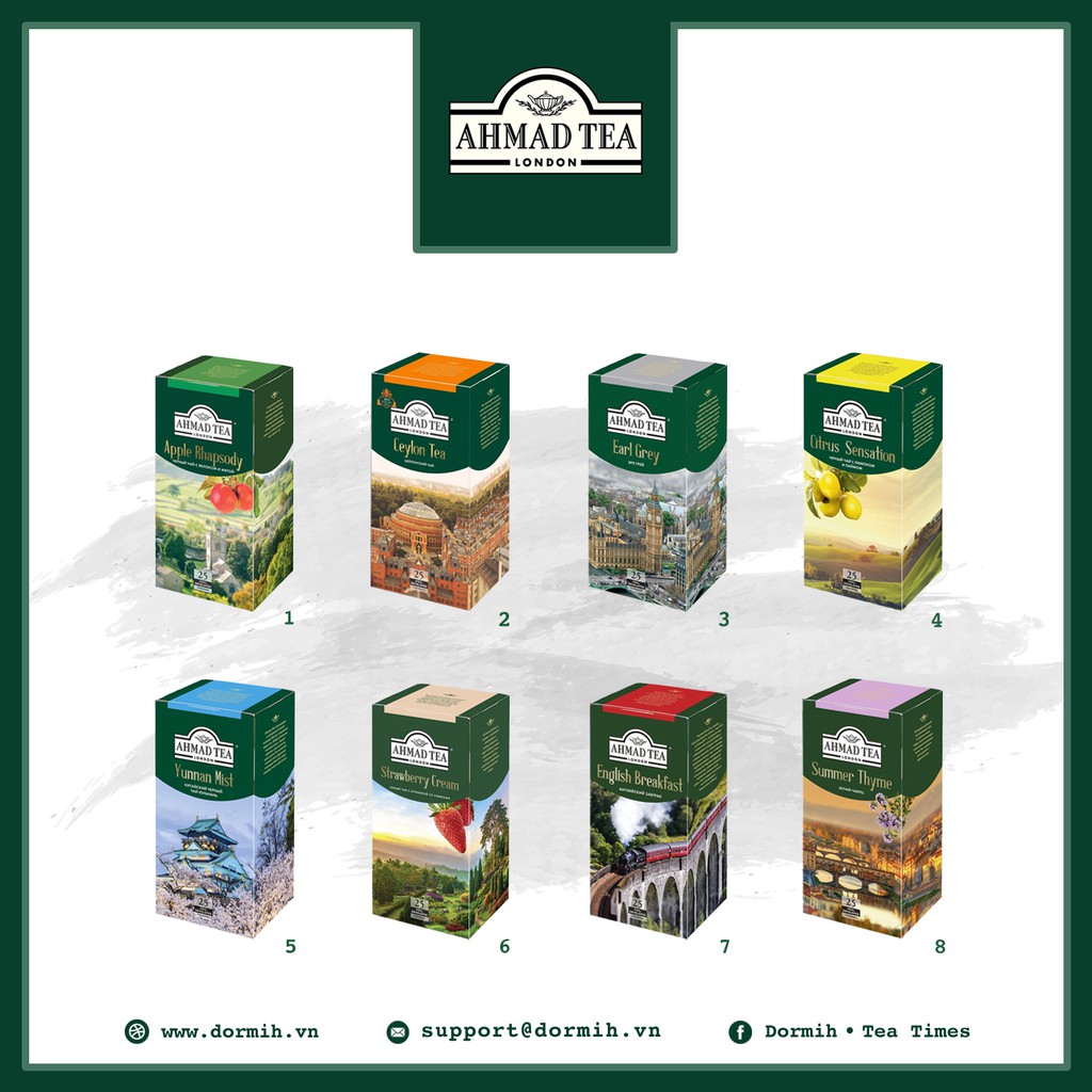 Ahmad Teabags Collection - BST Trà túi lọc Ahmad gồm trà xanh & trà đen