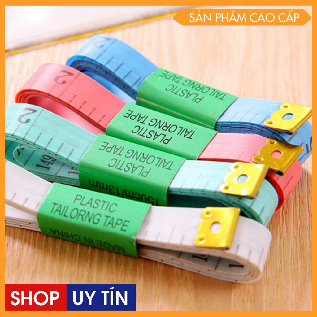 Thước dây 1.5mx1.3cm đo eo,bụng ,đo chiều cao nhiều màu bền đẹp