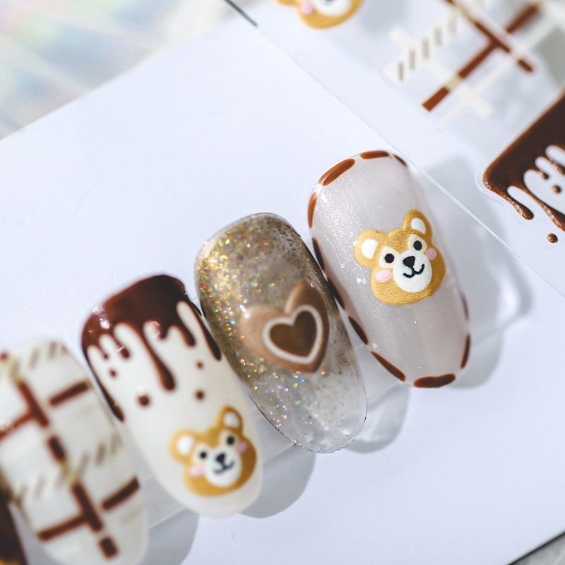 Stick gấu kẻ lụa 5d