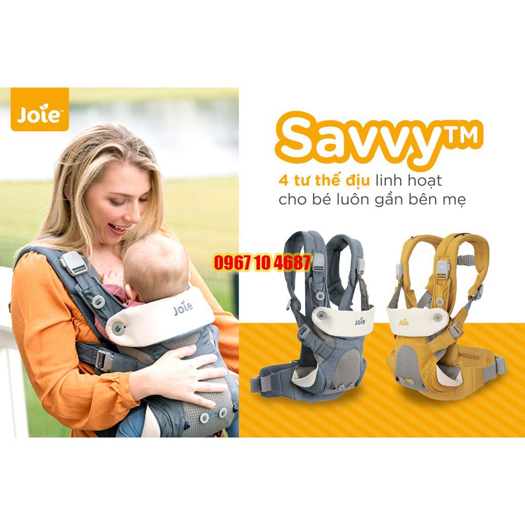 Địu ngồi Joie Savvy cao cấp 4 tư thế cho bé từ sơ sinh đến 15kg