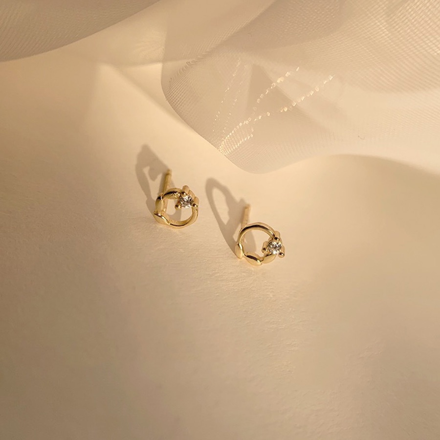 Đôi hoa tai mạ vàng 925 đính đá thời trang dành cho nữ