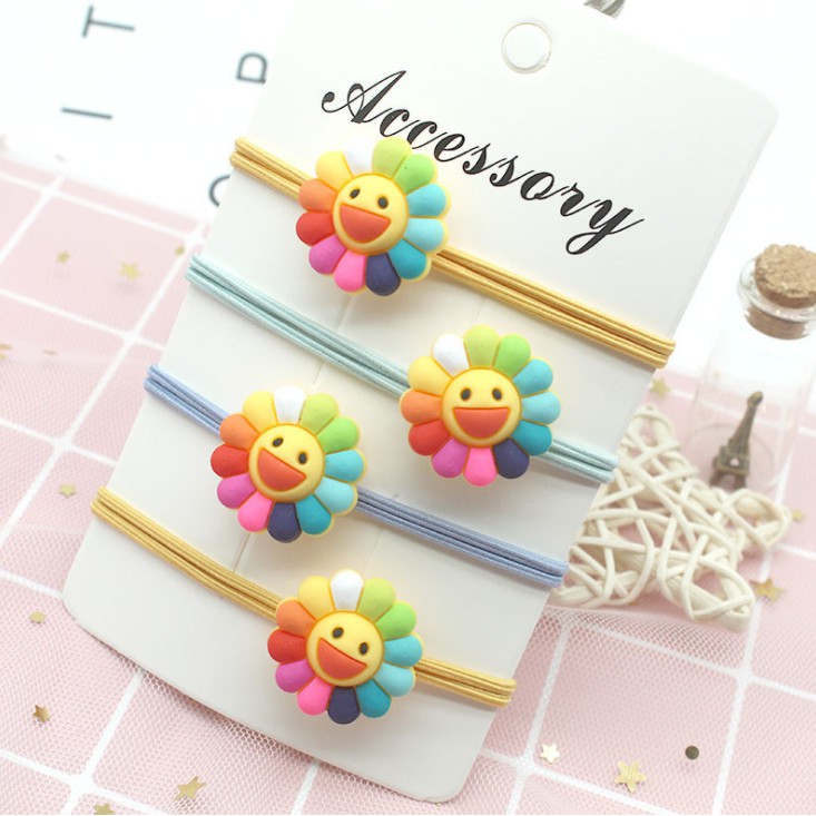 Combo 10 - Thun Cột Tóc Hình Hoa Mặt Trời 7 Màu Dễ Thương Style Hàn Quốc Hot Trend