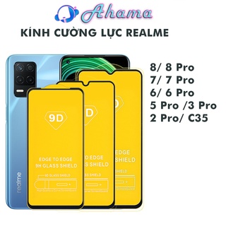 Cường lực Realme 9i 9 Pro 8i 5 5i 5s 2 Pro Q5 Pro Q3 Pro Q 6 Pro 6s 6i 7i 7 Pro 8 Pro GT 2 Pro Neo 2T Flash Kính [9D]