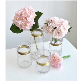 Lọ thủy tinh cắm hoa thắt eo vàng phong cách vintage để bàn siêu sang - Decor, trang trí - Phương Bắc A