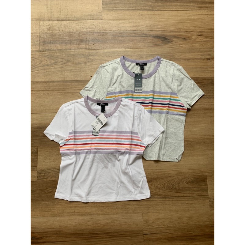 Croptop F21 sọc ngang ngực