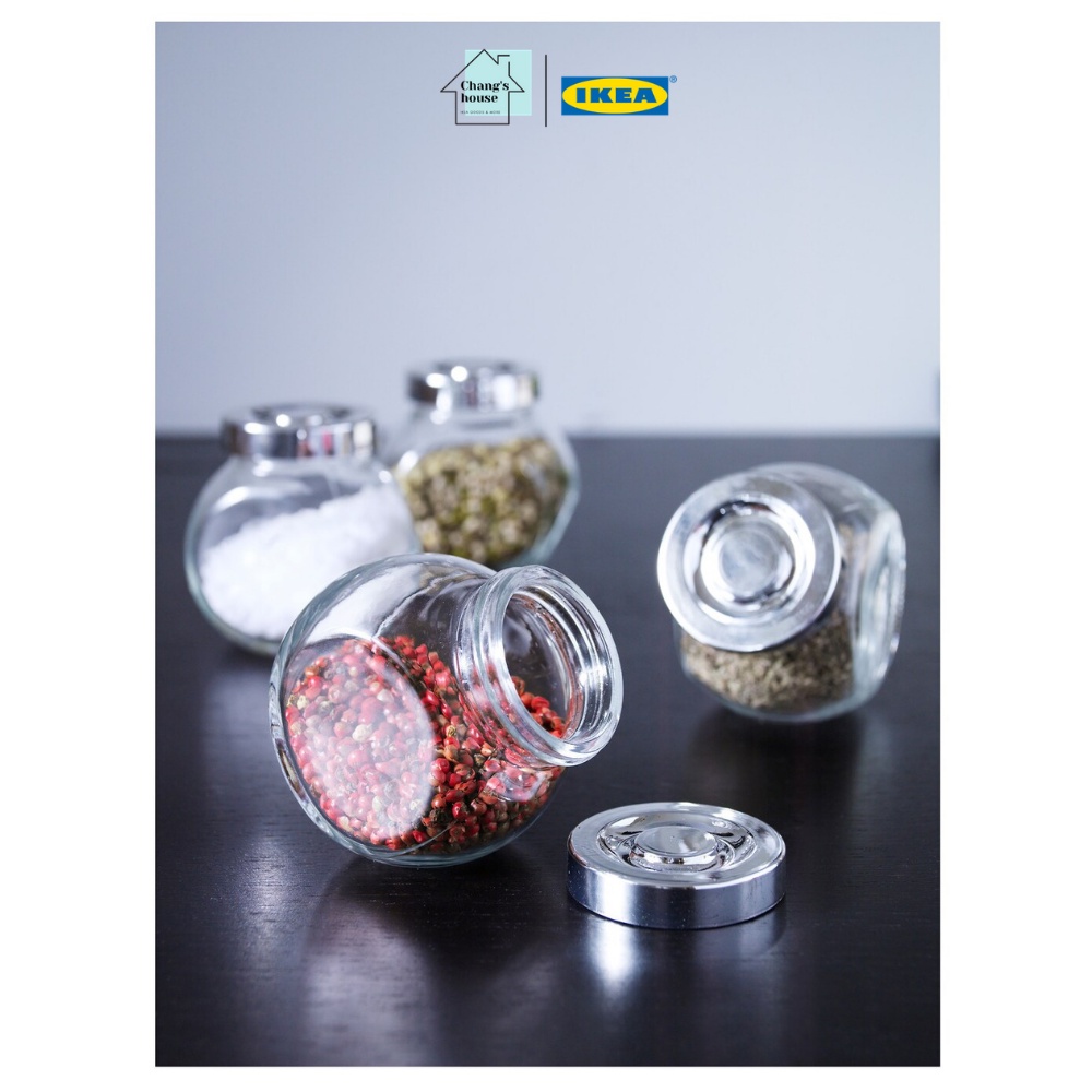 Set 4 lọ hũ đựng gia vị IKEA chính hãng - RAJTAN - Thủy tinh trong suốt - Siêu đẹp