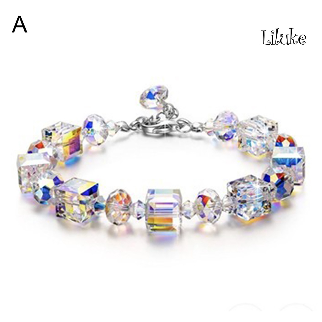 Vòng Tay Hợp Kim Đính Đá Nhiều Màu Trang Trí Xinh Xắn Cho Nữ