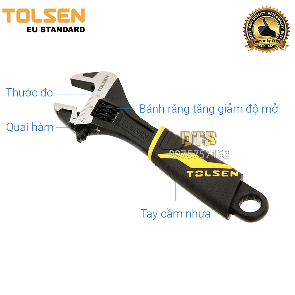 Mỏ lết mini công nghiệp TOLSEN 6 inch, thép rèn cao cấp, độ chính xác cao, thiết kế nhỏ gọn đa năng – Tiêu chuẩn Châu Âu