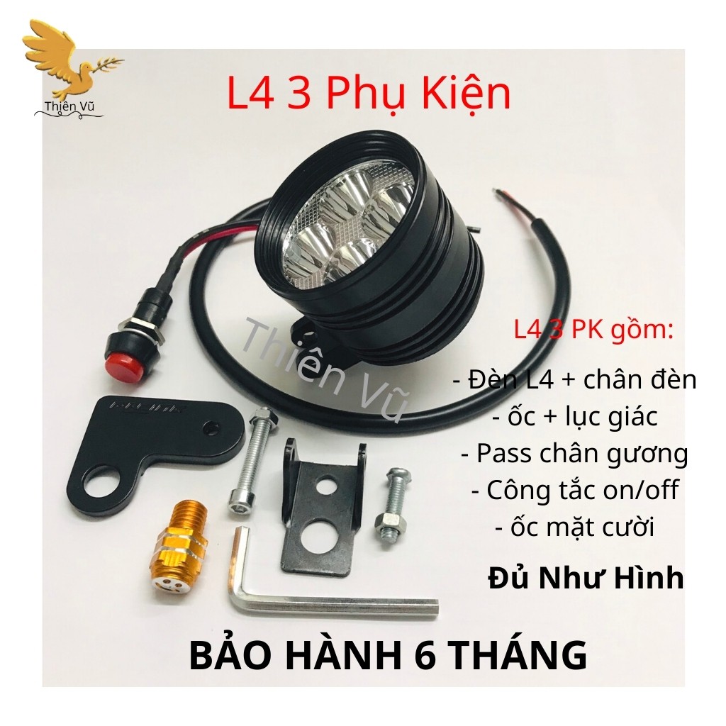 Đèn Pha Led Trợ Sáng L4 - T1 3 Chế Độ [ 𝘾𝙖𝙤 𝘾𝙖̂́𝙥 ] Mẫu Mới Nhất - Bảo Hành 6 Tháng
