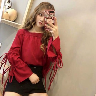 🔅Áo Kiểu Cổ Vuông Tay Thắt Nơ