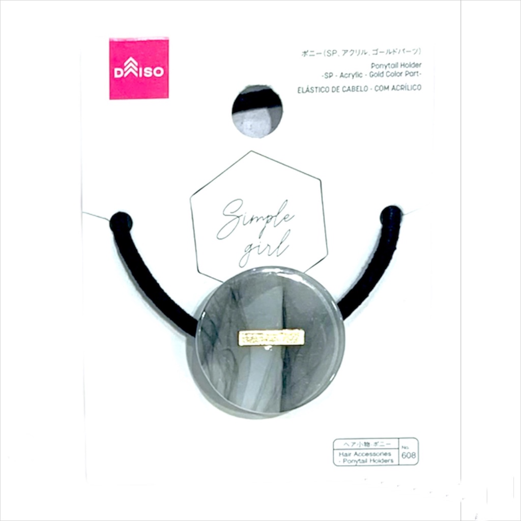 Daiso Cột tóc SP có đính đá màu vàng